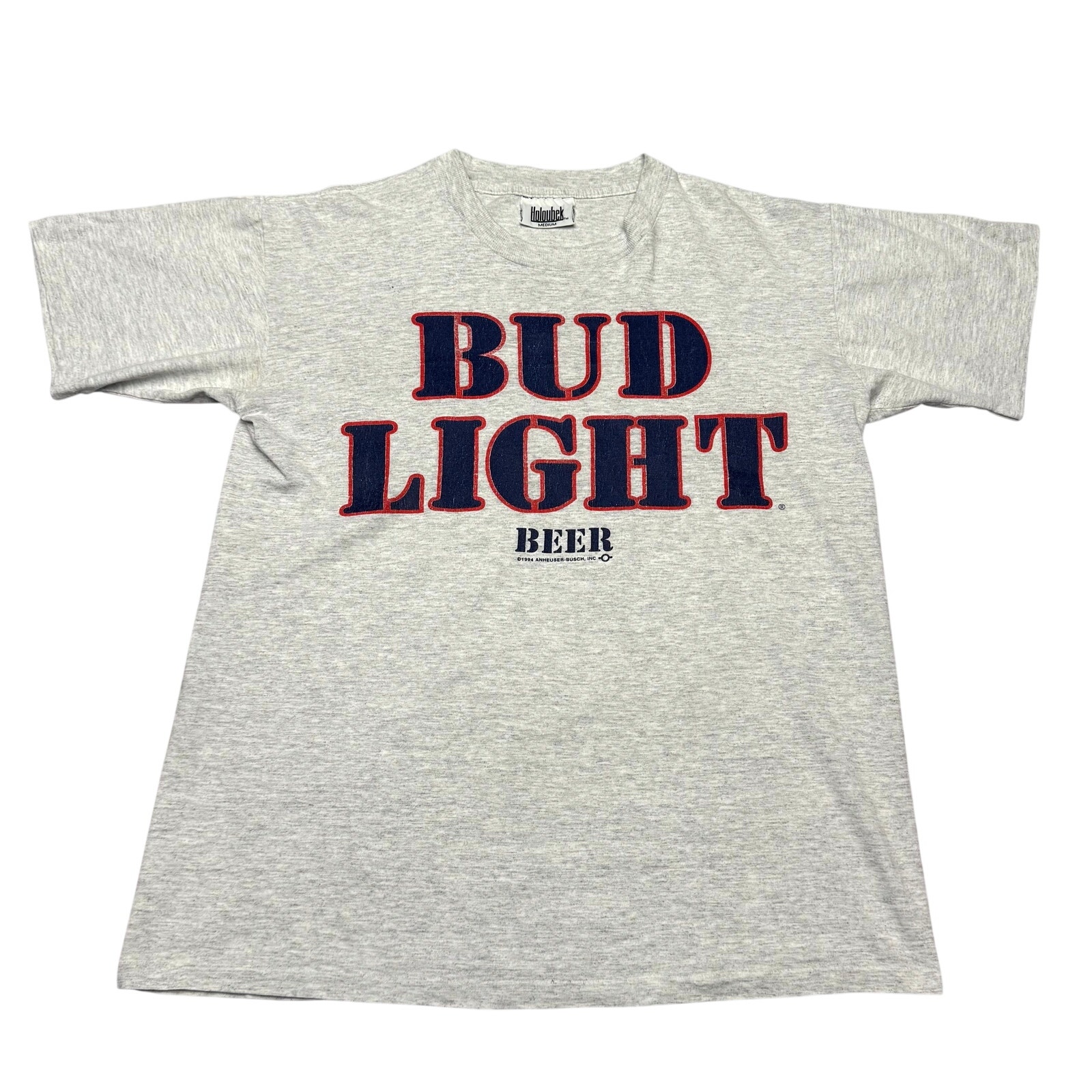Vintage 1994 Holoubek Bud Light Staff Beer Budweiser Graphic Tee Mens Medium